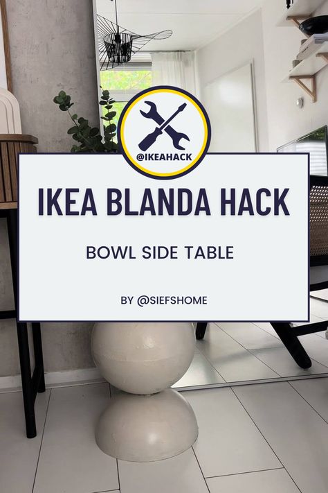 Ikea Bowl Hack, Unique Side Table, Diy Side Table, Glue Painting, Ikea Hack, Touch Of Modern, Repurpose, Side Table, Siding