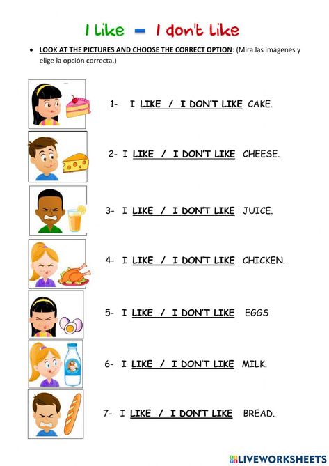 Like And Don't Like Activities, Like Likes Worksheet, I Like I Don't Like Worksheets For Kids, Like Dislike Worksheets, Do You Have Worksheet, Like Don't Like Worksheet, Yes I Can No I Cant Worksheet, Do Does, Don't Have Doesn't Have Worksheet