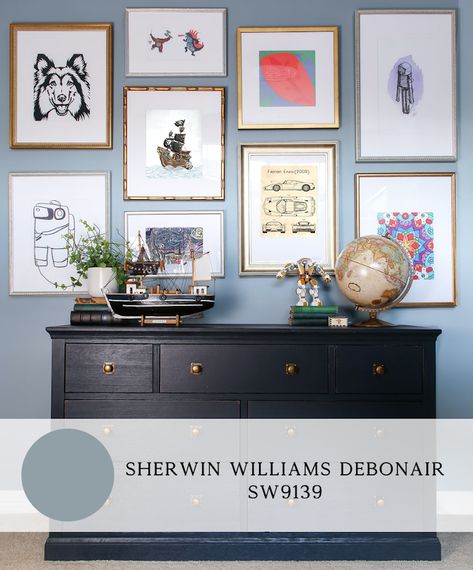 My Favorite Blue Paint Colors Denim Blue Paint Color, Sherwin Williams Debonair, Warm Blue Paint Colors, Favorite Blue Paint Colors, Benjamin Moore Paint Colors Blue, Denim Blue Paint, Dusty Blue Paint, French Blue Paint, Blue Bedroom Paint