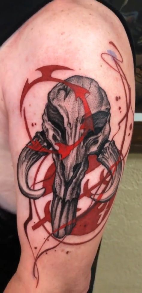 Boba Fett Tattoo, Mandalorian Tattoo, Star Wars Tattoo Sleeve, Tattoo Star, Brother Tattoos, Patriotic Tattoos, Clock Tattoo Design, Gaming Tattoo, American Tattoos