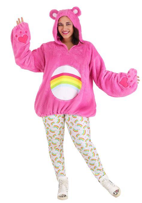 Care Bears Costumes, Care Bear Costume, Elastic Waistband Leggings, Cheer Bear, Fuzzy Hoodie, Faux Fur Top, Hoodie Costume, Faux Fur Hoodie, Bear Costume