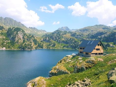 Hut to hut hiking in the Pyrenees: Best routes + Essential info Hut To Hut Hiking, Long Distance Hiking, Hiking Ideas, Hiking Europe, Mountain Huts, Backpacking Trips, Catalonia Spain, Take Off Your Shoes, Backpacking Travel