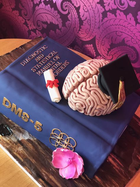 Psychology Grad Party Ideas, Psychologist Cake Ideas, Neuroscience Graduation Party, Psychologist Graduation Party, Psychology Graduation Cakes, Psychology Grad Photoshoot, Graduation Cake Psychology, Psychology Cake Graduation, Psychology Cake Ideas