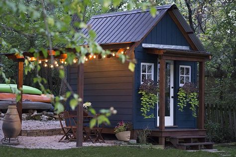 See Inside Designer Rachel Roe's "She Shed" Backyard Art Studio, Wood Shed Plans, Firewood Shed, Backyard Studio, Storage Shed Plans, Shed Plan, Backyard Sheds, Backyard Shed, Exterior Makeover