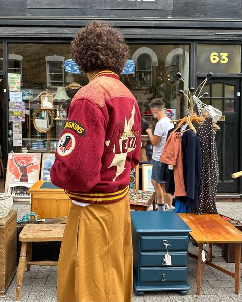 🏈🏆 … outfit info 📝 Shades: Thrifted @rayban Jacket: Thrifted vintage @nfl @commanders Trousers: @_sagenation Shoes: Gifted @referenc.official via @attiresaint #streetstyle #thriftstyle #widelegpants #vintagestyle #varsityjacket #vintagevarsityjacket Nfl Commanders, Outfit Info, Vintage Varsity Jacket, Wide Leg Pants, Varsity Jacket, Ray Bans, Nfl, Vintage Fashion, Street Style