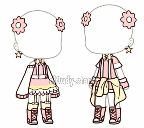 Softie Girl, Softie Aesthetic, Gacha Club Outfits, Gacha Life Outfits, Manga Clothes, Clothing Sketches, Club Hairstyles, Twin Outfits, Club Outfit