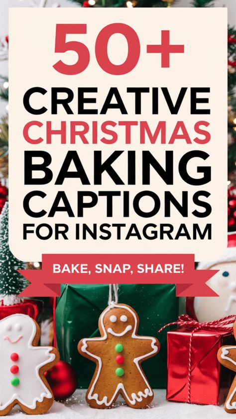 Looking for the perfect caption to go with your Christmas cookies, gingerbread houses, or holiday treats? These 50+ Christmas baking captions are full of festive cheer, creativity, and fun! Whether you're sharing your latest baking masterpiece or a family moment in the kitchen, these catchy captions will add the finishing touch to your holiday posts. Grab your whisk, bake something sweet, and make your Insta sparkle this season! #ChristmasBaking Christmas Cake Quotes, Baking Instagram Captions, Gingerbread House Captions Instagram, Gingerbread Captions, Baking Captions For Instagram, Christmas Baking Quotes, Christmas Cookie Quotes, Christmas Food Quote, Baking Captions