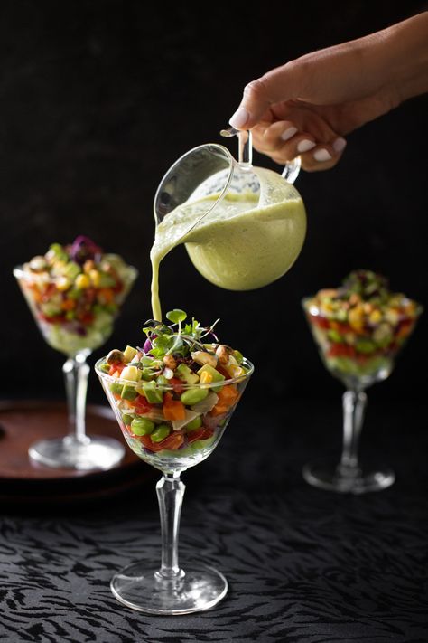 Vegetable Ceviche with Tiger Milk — Chef Shannon Smith | World Traveler and Private Chef based in Tulsa, Oklahoma Tigers Milk Ceviche Recipe, Vegetable Ceviche, Seafood Ceviche, Chef Competition, Toasted Quinoa, Recipe Folder, Ceviche Recipe, Crystal Dishes, Edamame Beans