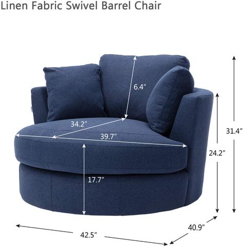 Amazon.com: Dolonm Swivel Accent Barrel Chair Modern Sofa Lounge Club Round Chair Linen Fabric for Living Room Hotel with 3 Pillows (Grey): Kitchen & Dining Round Sofa Chair, Lounge Club, Oversized Chair, Round Sofa, Round Chair, Swivel Accent Chair, Swivel Barrel Chair, Leisure Chair, Soft Pillows