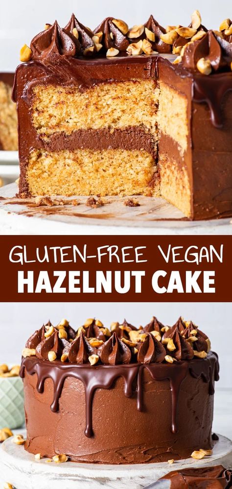 Gluten Free Hazelnut Cake, Gluten Free Vegan Cake, Chocolate Cake Vegan, The Loopy Whisk, Loopy Whisk, Vegan Chocolate Ganache, Vegan Gluten Free Cake, Gf Cake, Ganache Drip