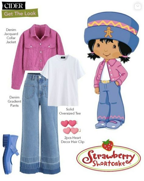 Book Character Costumes Aesthetic, Gingersnap Strawberry Shortcake Costume, 2 Sister Halloween Costumes, Ginger Snap Halloween Costume, Angle Cake Strawberry Shortcake Costume, Ginger Snap Strawberry Shortcake Costume, Strawberry Shortcake Costumes Group, Fruit Themed Outfits Aesthetic, Starberry Shortcake Halloween Costume