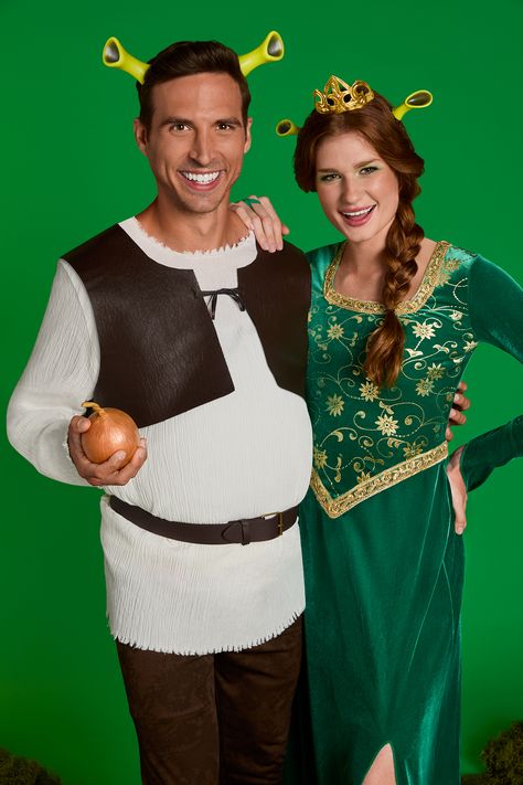 Shop Spirit for official Shrek costumes and accessories! If you’re looking for costumes from Shrek such as Fiona and Shrek himself, we have exactly the looks you want. From Shrek ears to make your Shrek costume totally authentic, to the perfect Shrek makeup, we have it all. Go as a couple in matching Shrek and Fiona costumes for a look that’ll have everyone doing double takes. Shrek And Fiona Costume Couple, Shrek X Fiona, Fantasia Shrek E Fiona, Fiona From Shrek Costume, Shrek Couple Costume, Shrek Family Costume, Diy Shrek Costume, Shrek Costume Diy, Shrek And Fiona Costume