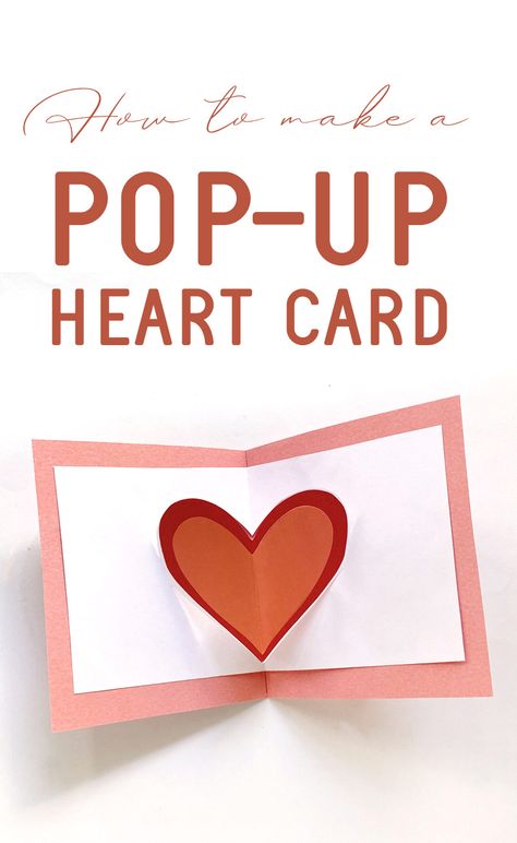 Pop Up Heart Cards Diy, Pop Up Valentine Cards, Craft Ideas For Beginners, Heart Pop Up Card, Cards Diy Easy, Diy Pop, Valentine Svg Files, Diy Valentines Cards, Paper Toys Template