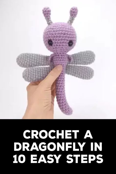 How to Crochet a Dragonfly Crochet Insects Amigurumi, Crochet Dragonfly Pattern Free, Dragonfly Crochet Pattern Free, Dragon Fly Crochet, Amigurumi Dragonfly, Crocheted Dragonfly, Dragonfly Crochet Pattern, Crochet Dragonfly Pattern, Dragon Amigurumi Pattern