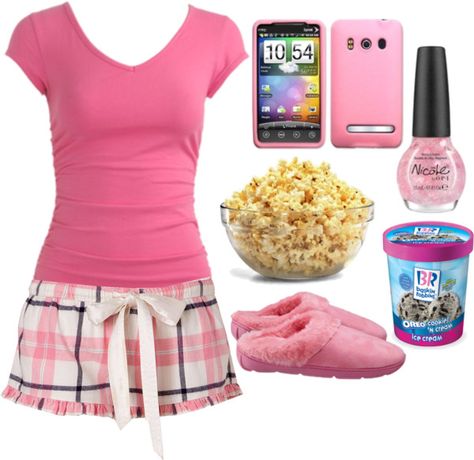 "Sleepover" by thelucky on Polyvore/has kaleigh written all over it Paige Hyland, Pijamas Women, At Home Outfits, Catty Noir, Cute Pjs, Cute Sleepwear, Pajama Outfits, Outfits Polyvore, Cute Lazy Outfits