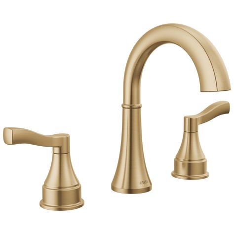 Gold Bathroom Fixtures, Delta Faucets Bathroom, Master Bath Inspiration, Gold Bathroom Faucet, House Finishes, Timeless Bathroom, Bath Inspiration, Gold Bathroom, Bathroom Design Decor