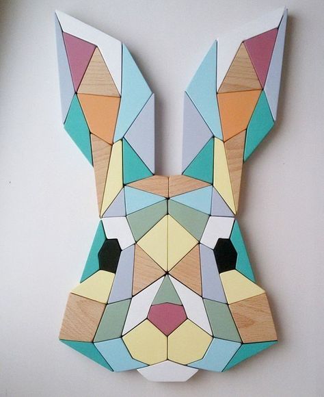 달력 디자인, Polygon Art, Laser Cut Wood Crafts, Geometric Shapes Art, Geometric Drawing, Wood Puzzles, Geometric Animals, Shape Art, Barn Quilts