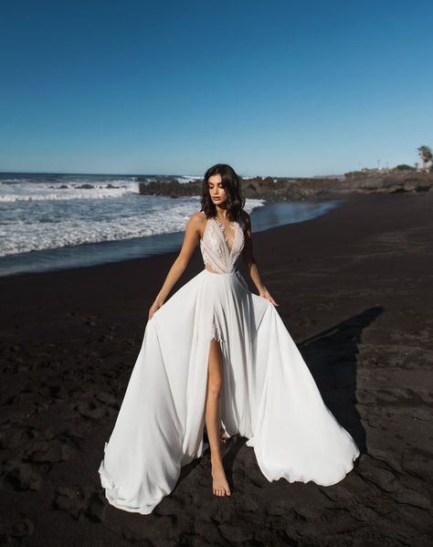 Boho Wedding Dress With Sleeves, Long Beach Wedding Dresses, Royal Wedding Dress, Back Wedding Dress, Backless Wedding, Gorgeous Wedding Dress, Maxi Dress Wedding, Wedding Dress Couture, Minsk