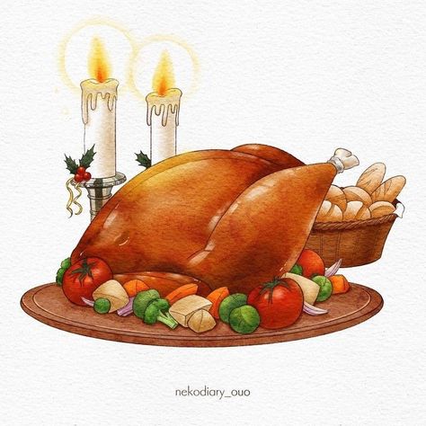 Thanksgiving Food Drawing, Thanksgiving Blocks, Turkey Drawing, Christmas Turkey, Mlem Mlem, Thanksgiving Art, Food Cartoon, Food Clipart, Art Elements