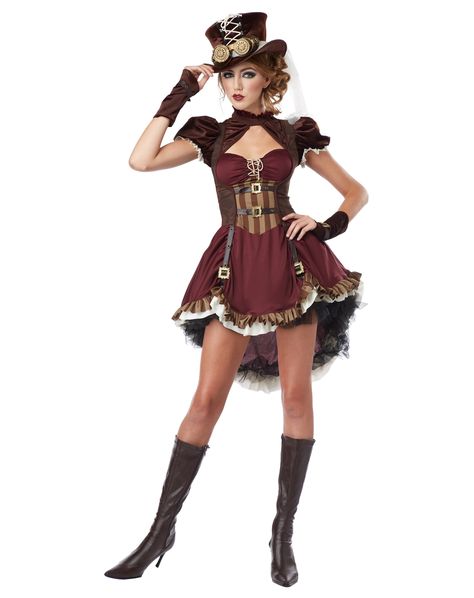 costume for teen girls | Steampunk Halloween Costume Girls Victorian Steampunk Costume, Fantasia Plus Size, Plus Size Steampunk, Steampunk Mode, Steampunk Outfits, Punk Costume, Moda Steampunk, Mode Steampunk, Steampunk Halloween