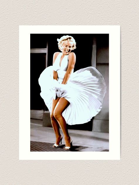 "MARILYN MONROE: Scene of her Skirt Blowing Up Print" Art Print by posterbobs | Redbubble Marilyn Monroe Room, Marilyn Monroe Decor, Glamour Photo Shoot, Marilyn Monroe Dress, Monroe Dress, Classic Advertising, Marilyn Monroe Photos, Norma Jean, Norma Jeane