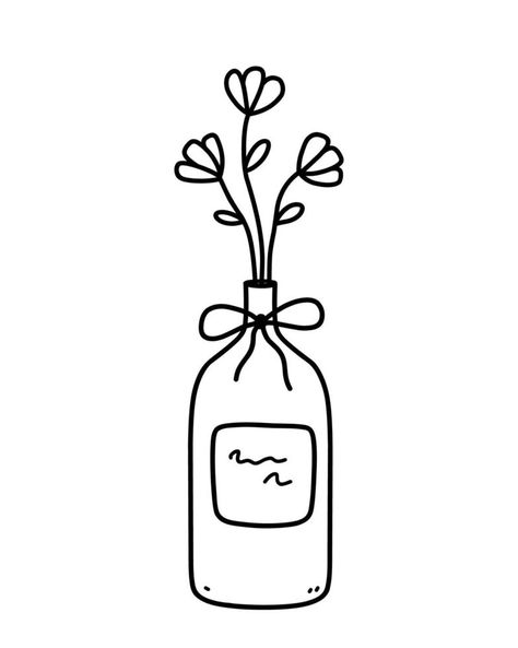 Simple Flower Vase Drawing, Vase With Flowers Drawing, Flower Bouquet Doodle, Flowers In Vase Drawing, Flower Business Logo, Vase Doodle, Vase Logo, Flower Pot Drawing, Flower Vase Drawing