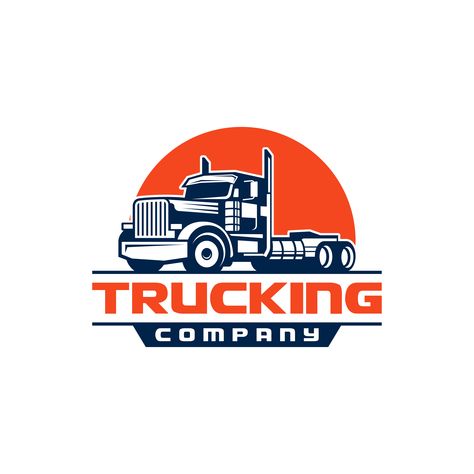 Truck Company Logo, Trucking Company Logo, Truck Logo Design, Vintage Badge Logo, Trucking Logo, Badge Logo Design, Round Logo Design, Logistics Logo, Truck Logo