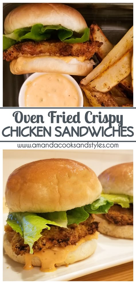 Crispy Chicken Sandwich Baked, Spicy Mayo Chicken Sandwich, Chicken Sandwich Recipes Baked, Fried Chicken Thigh Sandwich Recipes, Chicken Burgers In Oven, Oven Baked Chicken Sandwich, Baked Chicken For Sandwiches, Boneless Skinless Chicken Thigh Sandwich Recipes, Oven Fried Chicken Sandwich Recipes