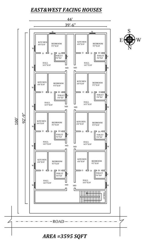 Apartments Plan, Hotel Plans, Super Drawing, 20x30 House Plans, West Facing House, Apartment Plan, Rumah Minecraft Sederhana, Family Compound, Hotel Floor Plan