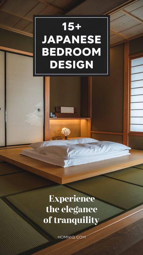 15+ Japanese Bedroom Design: Unveil Peace in Your Personal Space"   Unveil peace and tranquility in your personal space with 15+ Japanese Bedroom Designs. Integrate the chic elements of Japanese Art Deco Interior or opt for the versatile simplicity of Japandi Exterior Paint Colors. Create a sanctuary with ideas that bring both warmth and calmness to your Japan Style Apartment. #PeacefulSpaces #PersonalSanctuary #JapaneseCal Tatami Room Modern, Japanese Modern Home, Japandi Exterior, Traditional Japanese Bedroom, Zen Bedroom Design, Modern Japanese Bedroom, Japanese Minimalist Bedroom, Japanese Bedroom Design, Zen Bedroom Ideas