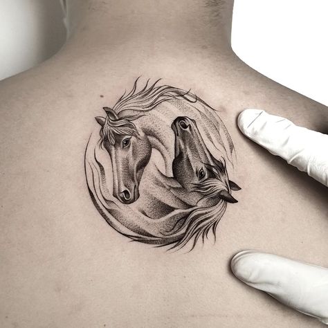 Horse And Moon Tattoo, Horse And Eagle Tattoo, Horses Tattoo, Tattoo Horse, Horse Tattoo Ideas, Celtic Horse Tattoo, Wine Tattoo, Clavicle Tattoo, Horse Tattoo Design