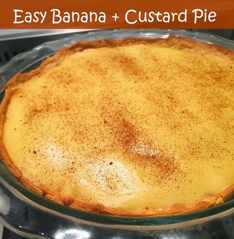 Banana Custard Pie, Banana Custard Recipe, Custard Pie Recipe Easy, Banana Pie Recipe, Custard Recipe Easy, Banana Custard, Custard Pie Recipe, Stitching Diy, Banana Pie