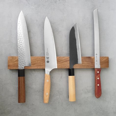 We’ve already told you that the final step in sharpening a knife is polishing, but if you thought that was the end of it, think again. Proper knife care doesn’t stop at sharpening—it includes how you store them. The best way to store your knives is on magnetic holders like our Kitchenista™ MagnaBlade Wall Mount. Our holder not only ensures safe and convenient storage of your knives but also helps maintain their sharpness for longer. Made from high-quality materials and equipped with strong m... Magnetic Knife Blocks, Magnetic Knife Holder, Glass Backsplash, American Black Walnut, Magnetic Strip, Knife Holder, Magnetic Holder, Grain Texture, Kitchen Scissors