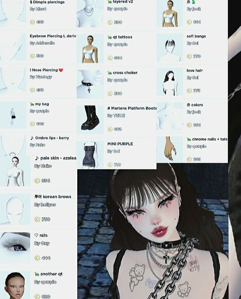 Imvu Face Tutorial, Cute Imvu Names, Imvu Girls Avatar Ideas, Imvu Avi Ideas Y2k, Cute Imvu Avatars, Aesthetic Roblox Name Ideas, Imvu Face Ideas, Fit Imvu, Imvu Avatar Ideas