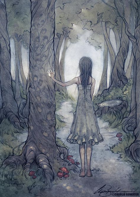 Charlie Bowater, Empty Promises, Forest Drawing, Forest Girl, Digital Museum, Better Days, A Drawing, Girl Drawing, Amazing Art