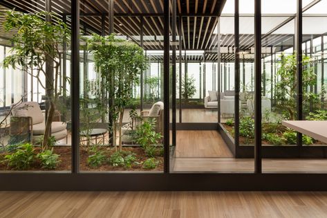 Gallery of Sumu Fumu Terrace / nendo - 16 Biophilic Office, Terrace Interior, Greenhouse Cafe, Green Terrace, Terrace Restaurant, Courtyard Gardens Design, Rooftop Design, Cafe Shop Design, Cafe Terrace