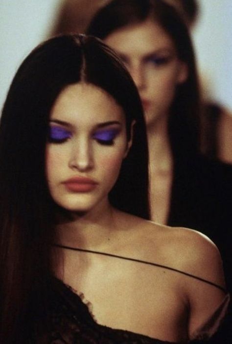 Korina Longin, Richard Tyler, Runway Makeup, Purple Eyeshadow, Edgy Makeup, Kesha, A Goddess, Purple Eyes, Editorial Makeup