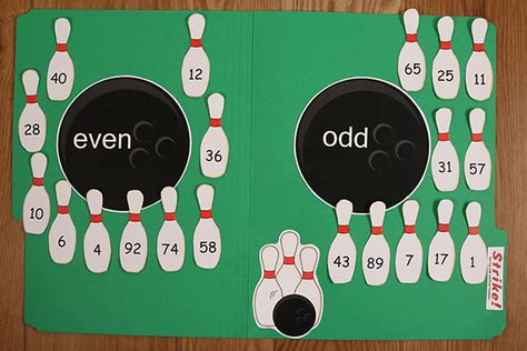 Strike! Odd and Even Numbers Counting In 2s 5s 10s Activities, Odd And Even Numbers Project, Even And Odd Numbers Activity, Folder Games For Preschool, Multiplication Decimals, Odd And Even Games, Odd Even Numbers, File Folder Games Preschool, Even And Odd Numbers