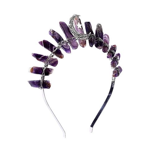 Mystical Headband For Festivals, Amethyst Crown, Amethyst Headpiece, Gemstone Headband, Amethyst Crystal Headband, Boho Tiara, Quartz Tiara, Wedding Party Photography, Wedding Hairband