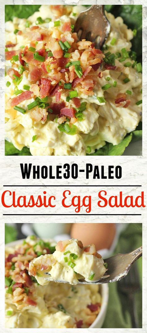 Paleo Whole30 Classic Egg Salad - Real Food with Jessica Paleo Potluck, Salad Lunches, Classic Egg Salad Recipe, Quick Meals To Make, Easy Egg Salad, Classic Egg Salad, 30 Diet, Caveman Diet, Paleo Salads