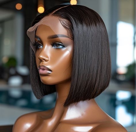 Kurze gerade Bob-Echthaar-Perücken, 100 % rohes Nordkorea-Haar, 13 x 4 HD-Spitze vorne, doppelt Wigs Shop Design, Wig Hairstyles Black, Human Hair Wigs Styles, Frontals Hair Styles, New Wigs, Bob Wigs Styles, Wig Frontal Hairstyles, Wig Cap Hairstyles, Body Wave Wig Styles