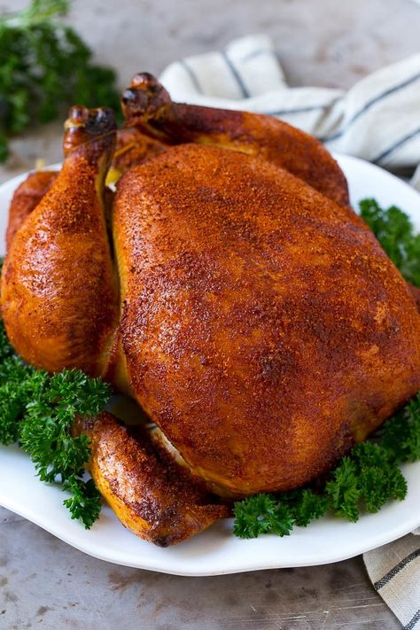 Smoked Chicken Smoked Chicken Recipes, Smoked Whole Chicken, Smoker Bbq, Easy Dinner Options, Smoked Chicken Wings, Chicken Bbq, Whole Chicken Recipes, Bbq Dinner, Homemade Bbq