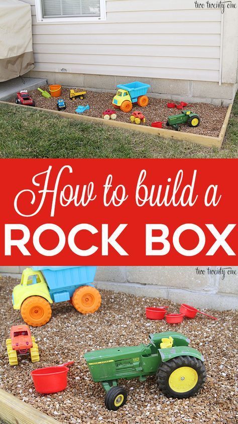 How to build a rock box! Cleaner than a sandbox! Sandbox Alternative, Rock Box, Outdoor Play Space, Play Area Backyard, Outdoor Play Areas, Diy Playground, Kids Outdoor Play, Outdoor Play Area, Outdoor Classroom