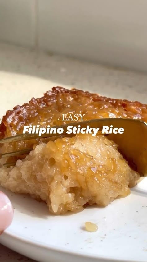 Discover the joy of homemade Filipino dessert with this easy Biko recipe. Made with just a handful of ingredients, this sweet and sticky rice cake is sure to become a family favorite. Filipino Sticky Rice, Biko Recipe, Sticky Rice Cake, Filipino Food Dessert, Filipino Dessert, Culture Food, Easy Baking Recipes Desserts, Asian Desserts, Sticky Rice