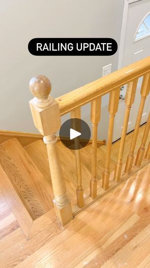 4.9K views · 3.4K reactions | Time for an easy but beautiful banister update #homeimprovement #renovation #diyprojects #diy #banister #railing #staircase #build #howto #tutorial | HomeDIY Diy Banister Railing, Diy Banister, Banister Update, Front Porch Railing Ideas, Banister Rails, Stair Railing Makeover, Front Porch Railings, Stair Banister, Staircase Makeover