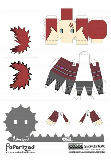 Origami Naruto, Paperized Crafts, Anime Diys, Anime Crafts Diy, Anime Paper, Paper Toys Template, Anime Printables, Paper Doll Template, Papercraft Templates