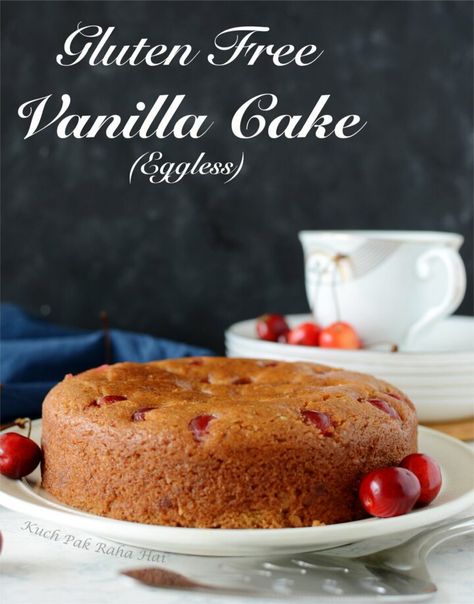 Eggless Rice Flour Cake | Gluten Free Cake | Rice Flour Cake without eggs Rice Flour Cake, Cake With Cherries, Rice Flour Recipes, Gluten Free Vanilla Cake, Egg Free Cakes, Df Recipes, Vegan Lemon Cake, Eggless Cakes, Healthy Cakes