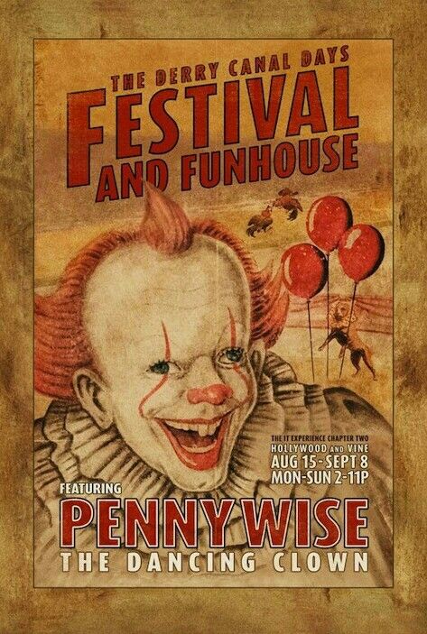 PENNYWISE THE DANCING CLOWN POSTER Pennywise Poster, Clown Poster, It Chapter Two, It The Clown, Pennywise The Dancing Clown, Horror Movie Art, The Clown, Movie Art, Stephen King