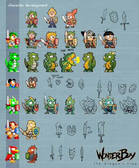 Game Sprites Character, Nintendo Tattoo, Pixel Characters, Pixel Art Tutorial, Wonder Boys, 2d Game Art, Pixel Art Characters, Pixel Art Games, Pixel Art Design