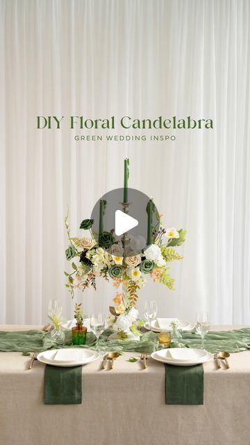 Diy Candelabra Centerpiece, Candelabras Wedding, Diy Candelabra, Floral Wedding Decor, Candelabra Wedding, Candelabra Centerpiece, Floral Wedding Decorations, Timeless Decor, Green Decor